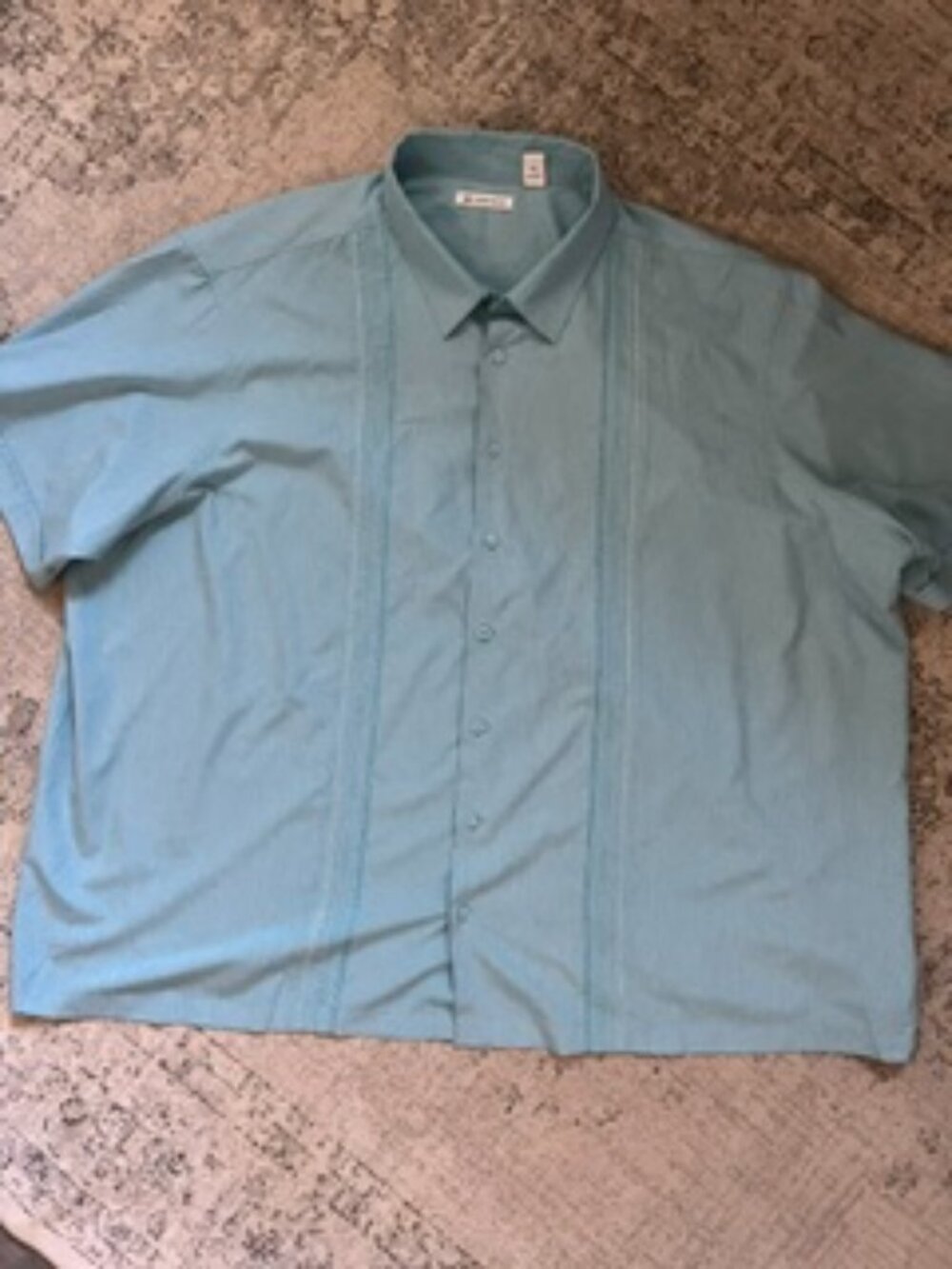 🧡3/$15 CUBAVERA Embroidered Light Blue Short Sleeve Shirt 5X